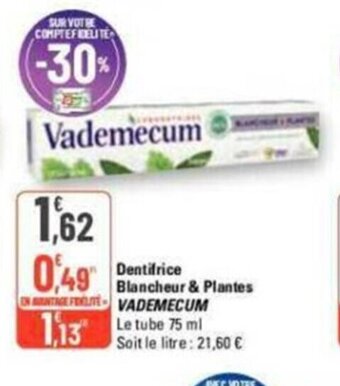 G20 Dentifrice blancheur & plantes vademecum offre