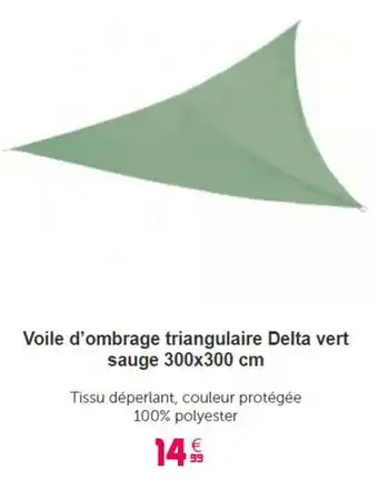 Gifi Voile d'ombrage triangulaire delta vert sauge 300x300 cm offre