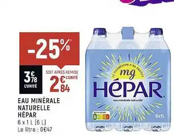 Eau minérale naturelle hépar