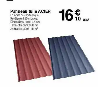 Chretien Matériaux Panneau tuile acier offre