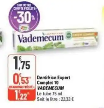 G20 Dentifrice expert complet 10 vademecum offre