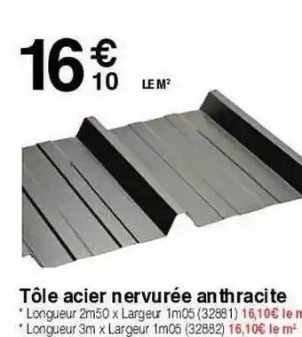 Tôle acier nervurée anthracite