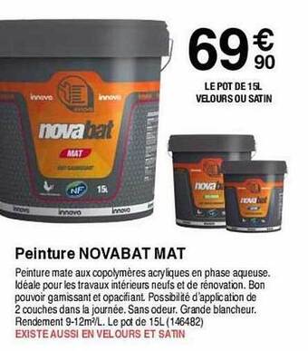 Chretien Matériaux Peinture novabat mat offre