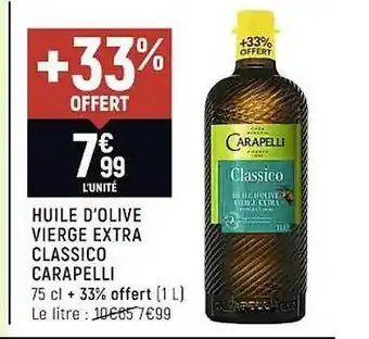 Huile d'olive vierge extra classico carapelli
