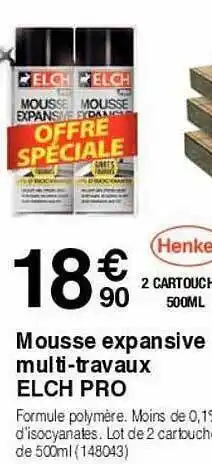 Chretien Matériaux Mousse expansive multi-travaux elch pro offre