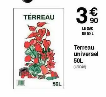 Chretien Matériaux Terreau universel 50l offre