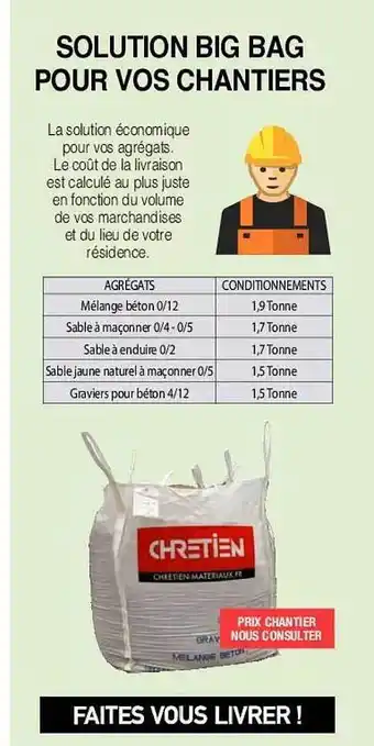 Solution big bag pour vos chantiers