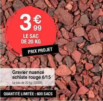 Gravier nuancé schiste rouge 6-15