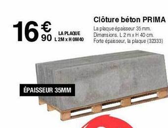 Chretien Matériaux Clôture béton prima offre