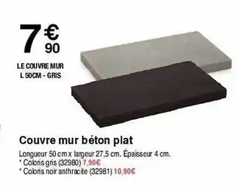 Couvre mur béton plat
