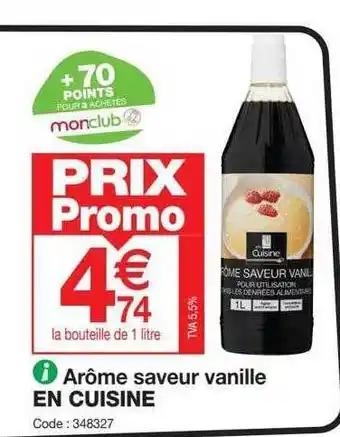 Promocash Arôme saveur vanille en cuisine offre