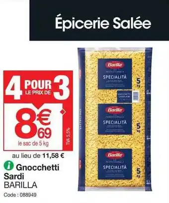 Promocash Gnocchetti sardi barilla offre