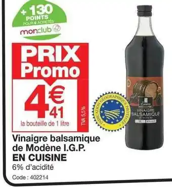 Promocash Vinaigre balsamique de modène i.g.p. en cuisine offre