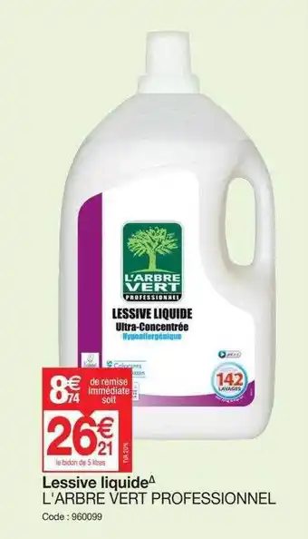 Promocash Lessive liquide l'arbre vert professionnel offre