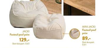 Casa Fauteuil pouf poire jacki, fauteuil pouf poire mini jacki offre