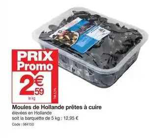 Moules de hollande prĂȘtes Ă cuire