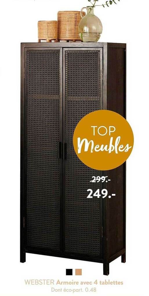 Promo Armoire avec 4 tablettes webster chez Casa