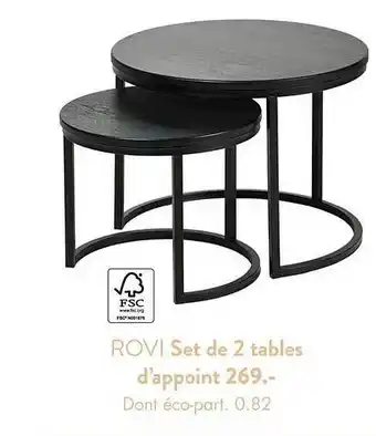 Set de 2 tables d'appoint rovi