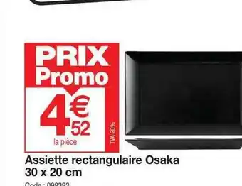 Promocash Assiette rectangulaire osaka 30 x 20 cm offre