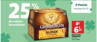 Auchan Bière blonde grimbergen offre