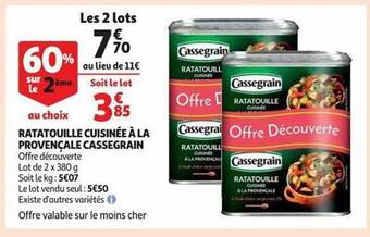 Auchan Ratatouille cuisinée à la provençale cassegrain offre
