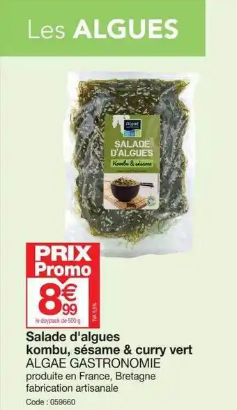 Promocash Salade d'algues kombu, sésame é curry vert algae gastronomie offre