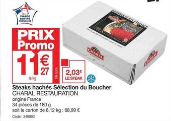 Steaks hachés sélection du boucher charal restauration