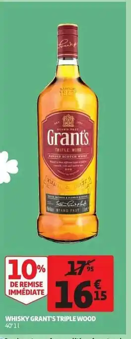 Auchan Whisky grant's triple wood offre