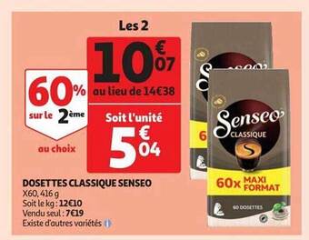 Auchan Dosettes classique senseo offre