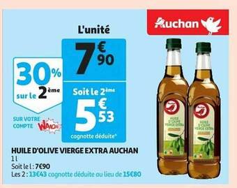 Auchan Huile d'olive vierge extra auchan offre