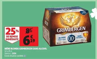 Auchan Bière blonde grimbergen sans alcool offre