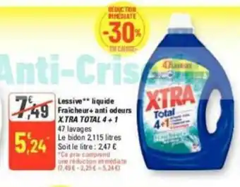 Lessive liquide fraicheur +anti odeurs xtra total 4+1