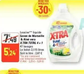 G20 Lessive liquide savin de marseille & aloe vera Xtra total 4+1 offre