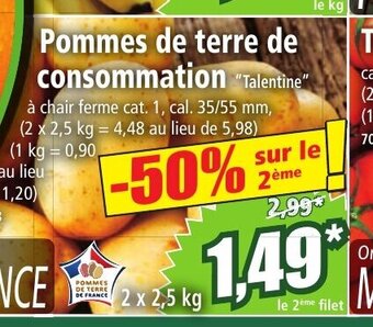 Norma Pommes de terre de consommation offre