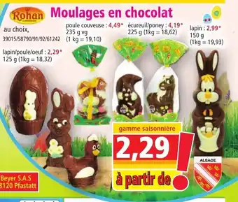 Moulages en chocolat