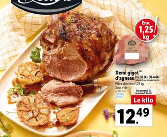 Lidl Demi gigot d'agneau offre