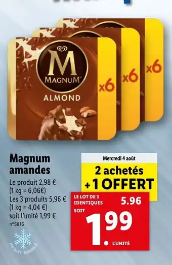 Lidl Magnum amandes offre