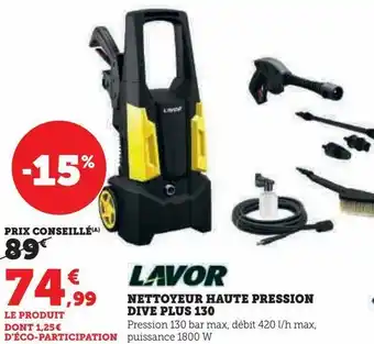 Super U Nettoyeur haute pression dive plus 130 offre