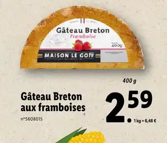 Lidl Gâteau Breton aux framboises offre