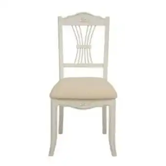 Interior's Chaise en bois blanc et tissu - lubéron offre