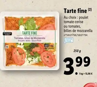 Lidl Tarte fine offre
