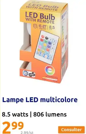 Action Lampe LED Multicolore 8.5 Watts 806 Lumens offre