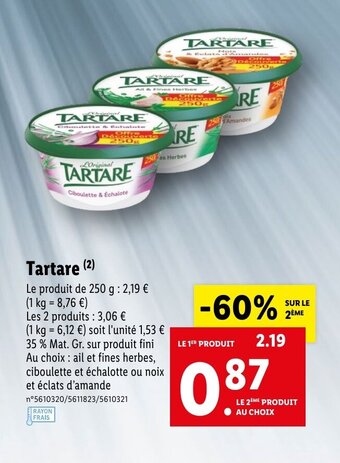 Lidl Tartare offre
