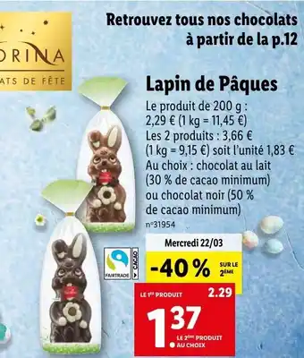 Lidl Lapin De Pâques offre