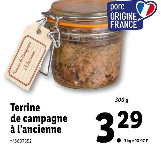 Promo Terrine De Campagne A L'ancienne chez Lidl