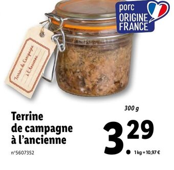 Lidl Terrine De Campagne A L'ancienne offre