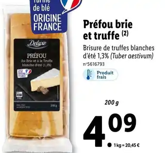 Lidl Préfou Brie Et Truffe offre