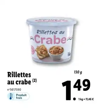 Lidl Rillettes Au Crabe offre