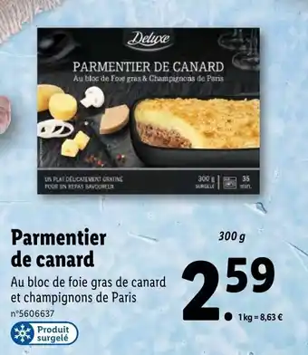 Lidl Parmentier De Canard offre