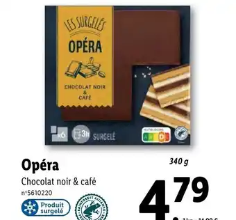 Lidl Opéra Chocolat Noir & Café offre
